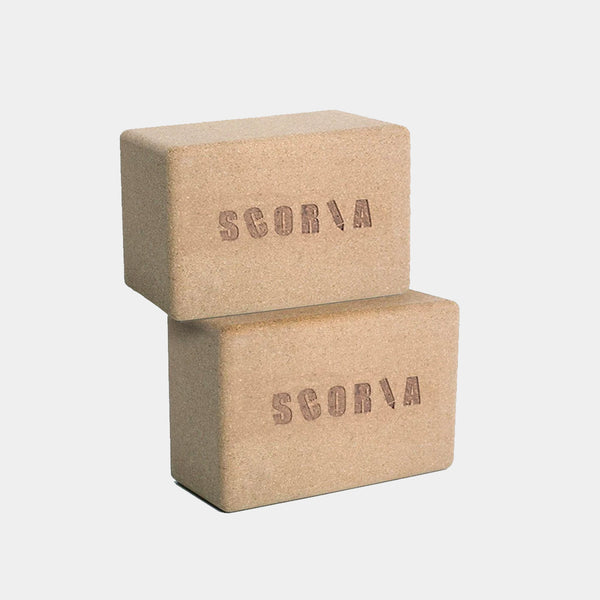 The Essential Cork Yoga Pack: Mat (Choose Size) + 2 Blocks + Stretch S–  Scoria World
