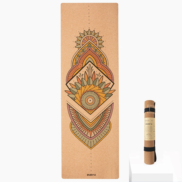 Mandala Cork Yoga Mat, 4.5MM