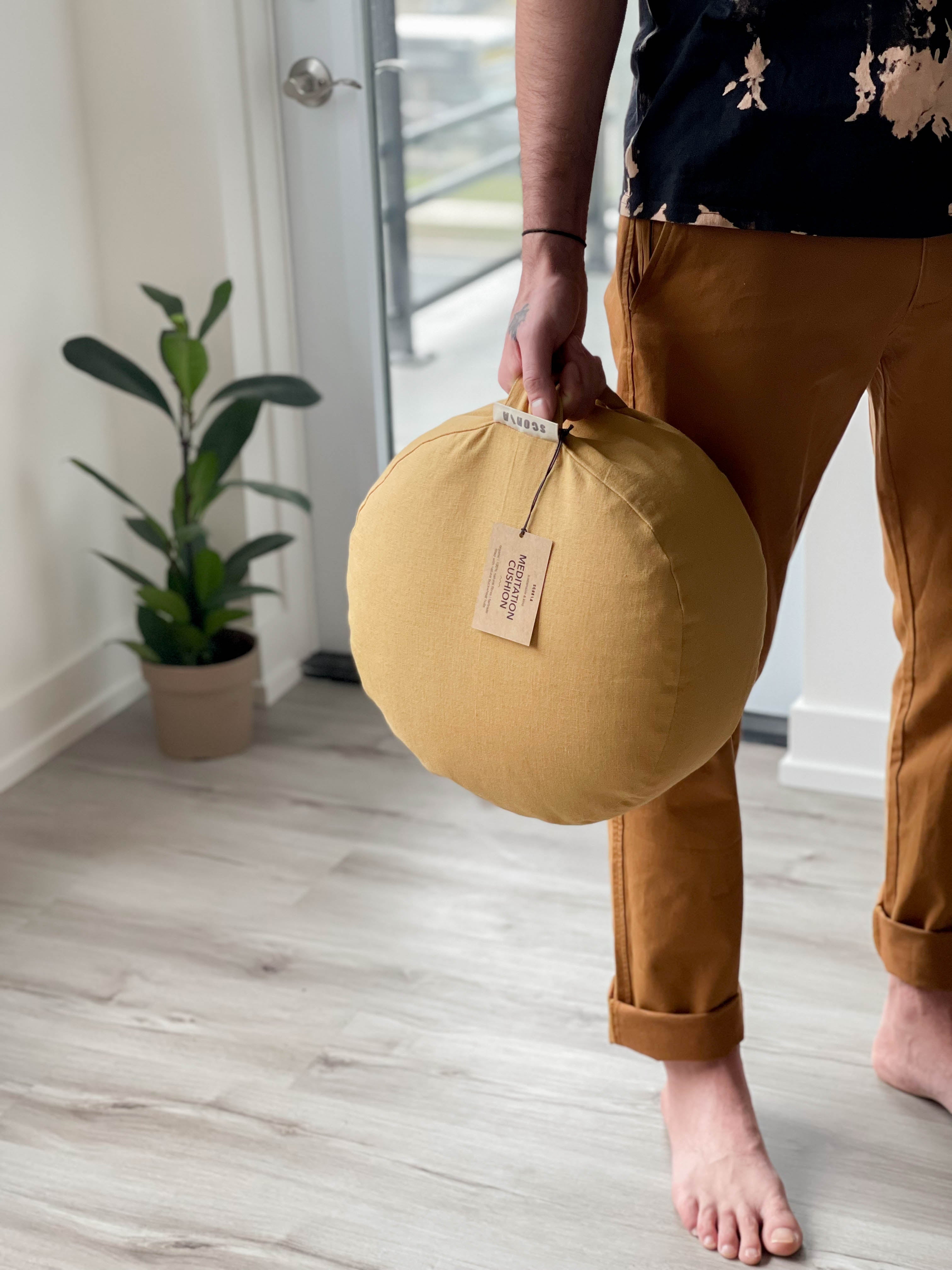 scoria's organic natural sustainable ethical environmental round meditation cushions