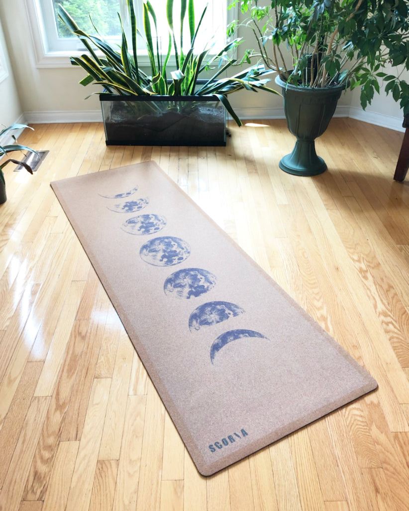 X-Thick Moon Phases Cork Yoga Mat | 6MM