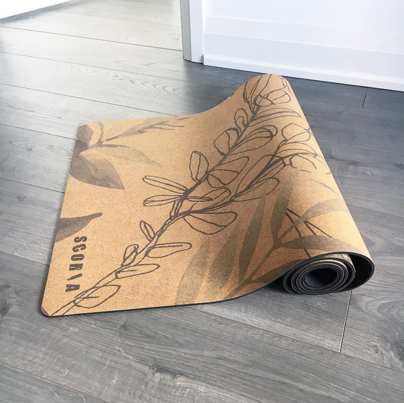 Eco-Friendly Aura Cork Yoga Mat - Blossom Artist Design
