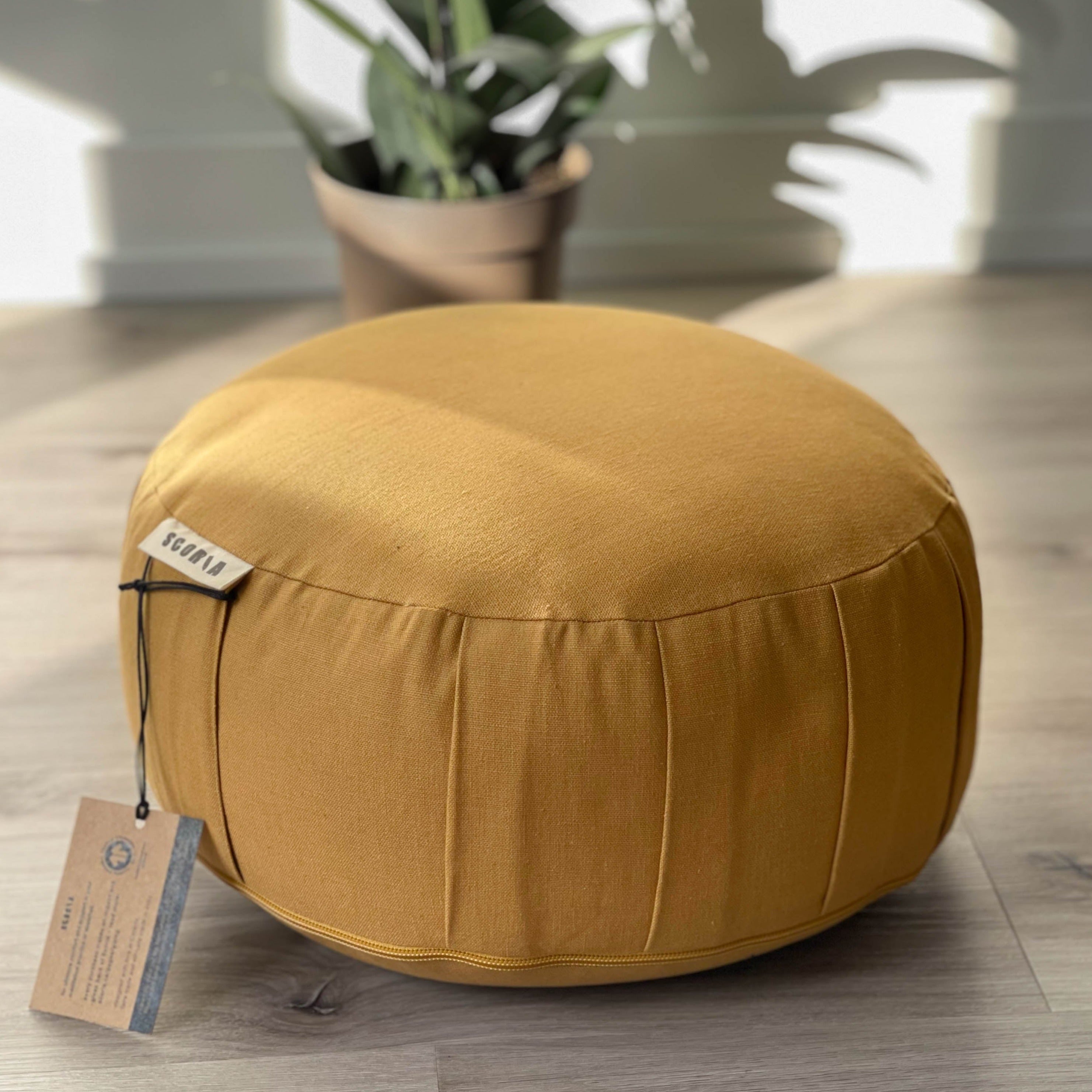 Zafu Natural Meditation Cushion | Amber Gold