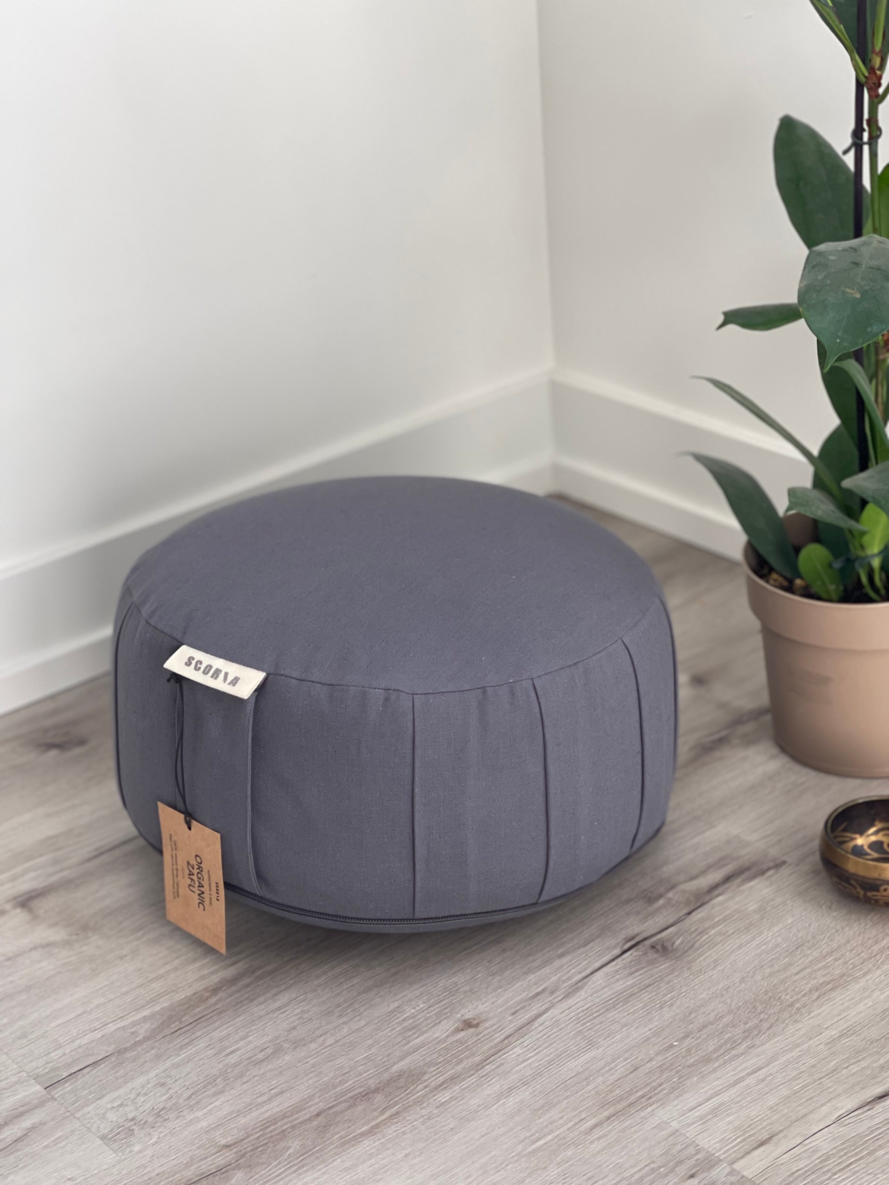 scoria's organic natural sustainable ethical environmental pleated zafu meditation cushions