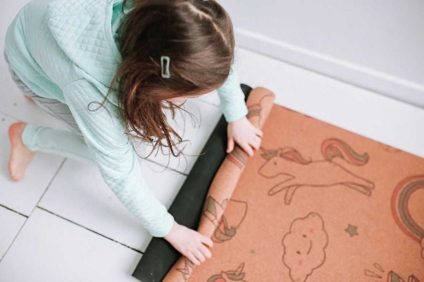 Kids Unicorn Play & Cork Yoga Mat